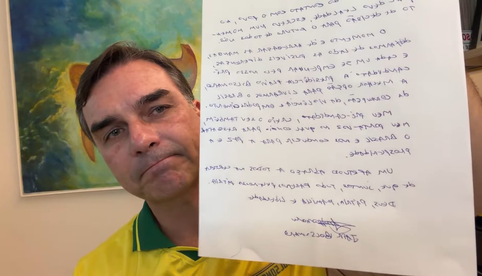 Em carta, Bolsonaro elege Flávio como 'porta-voz' e prega união após crise com Michelle